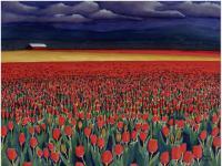Northwest - Tulips And Rainclouds - Sold - Watercolor
